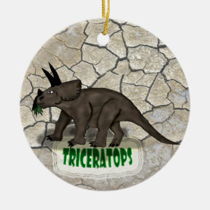 Triceratops Dinosaur Ceramic Tree Decoration