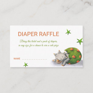 Triceratops Dinosaur Diaper Raffle Enclosure Card