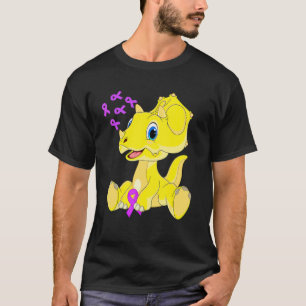 Triceratops Dinosaur Dino Ribbon World Alzheimer's T-Shirt