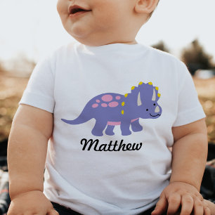 Triceratops Dinosaur Kid Boy Personalised Shirt