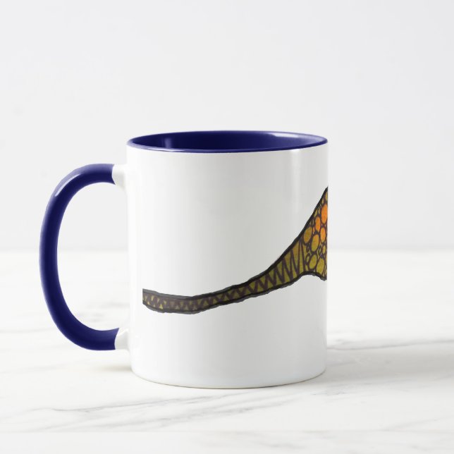 Triceratops dinosaur kids cute art illustration mug (Left)