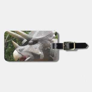 Triceratops dinosaur luggage tag