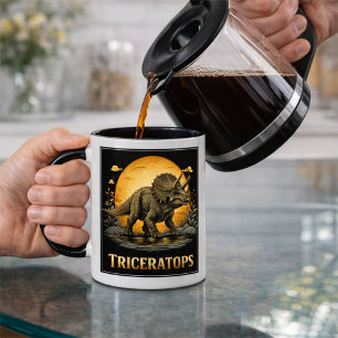 Triceratops Dinosaur Prehistoric Moon Mug