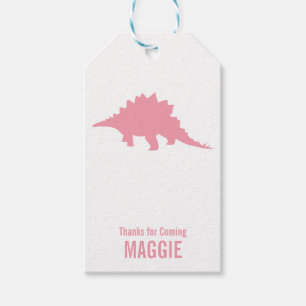 Triceratops Dinosaur Silhouette Birthday Gift Tag