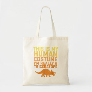 Triceratops Dinosaur This Is My Human Costume Hall Tote Bag
