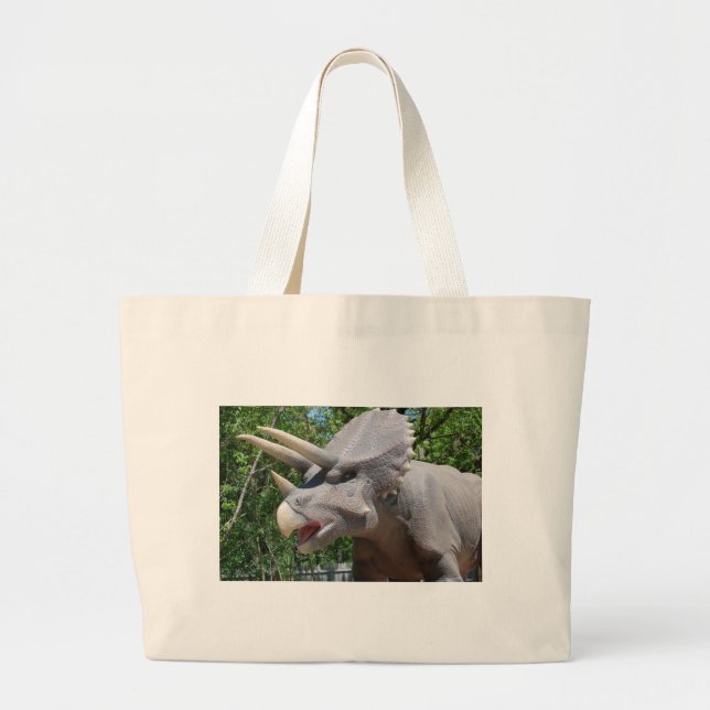 Triceratops/Dinosaurs Large Tote Bag (Front)