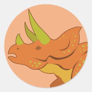 Triceratops (Face) Classic Round Sticker