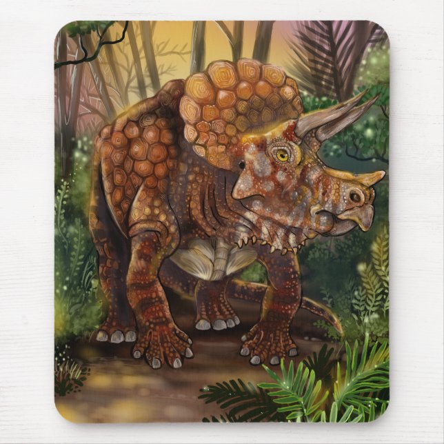 Triceratops Forest Mouse Mat (Front)