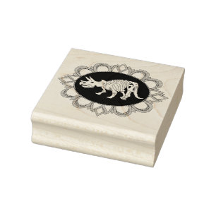 Triceratops Fossil Cameo Rubber Stamp