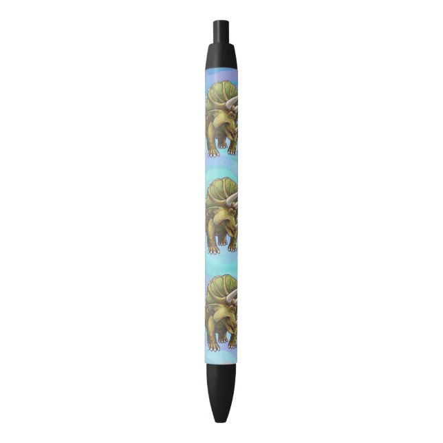 Triceratops Gifts & Accessories Black Ink Pen (Front Vertical)