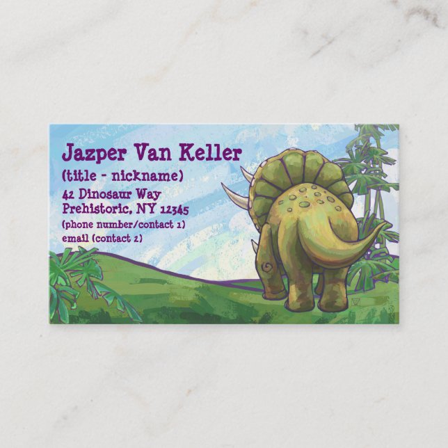 Triceratops Gifts & Accessories Business Card (Front)