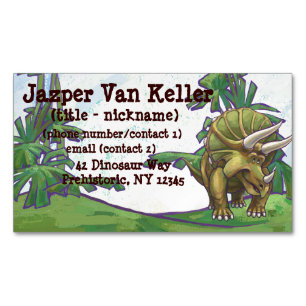 Triceratops Gifts & Accessories Magnetic Business Card