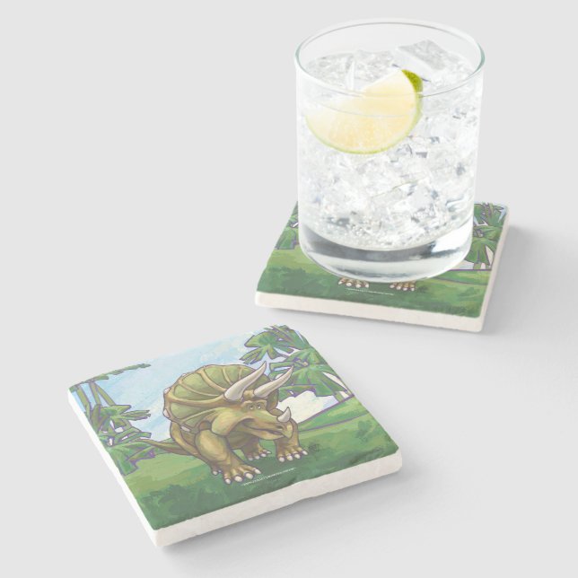 Triceratops Gifts & Accessories Stone Coaster (Side)