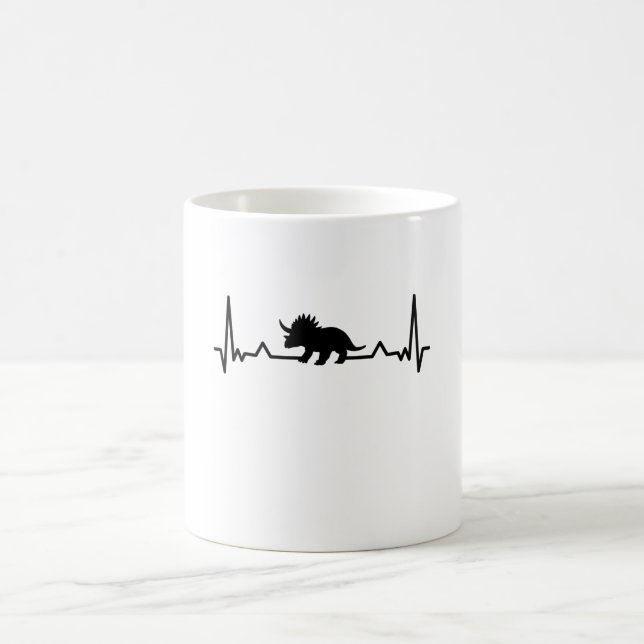 Triceratops Heartbeat dinosaur Dino Gift Mom Dad Coffee Mug (Center)