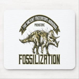 Triceratops I Dinosaur Horridus Ancient Fossils Re Mouse Mat