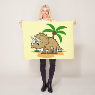 Triceratops In A Tropical Climate. Fleece Blanket