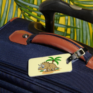 Triceratops In A Tropical Climate. Luggage Tag