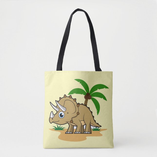 Triceratops In A Tropical Climate. Tote Bag (Front)
