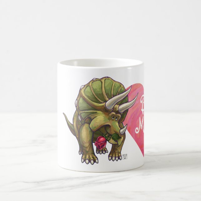 Triceratops In Love Valentine's Day Magic Mug (Center)