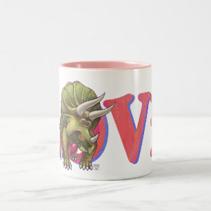 Triceratops In Love Valentine's Day Two-Tone Coffee Mug
