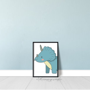 Triceratops Kids Room Dinosaur Wall Art