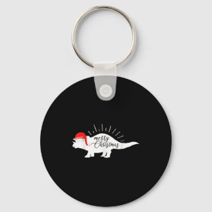 Triceratops Merry Christmas Funny Dinosaur  Key Ring
