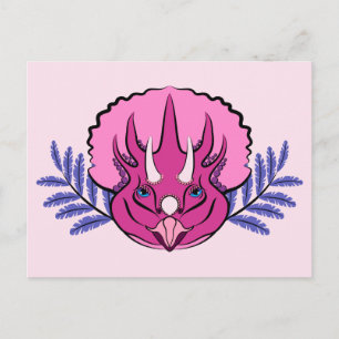 Triceratops Pretty Pink Dinosaur Postcard