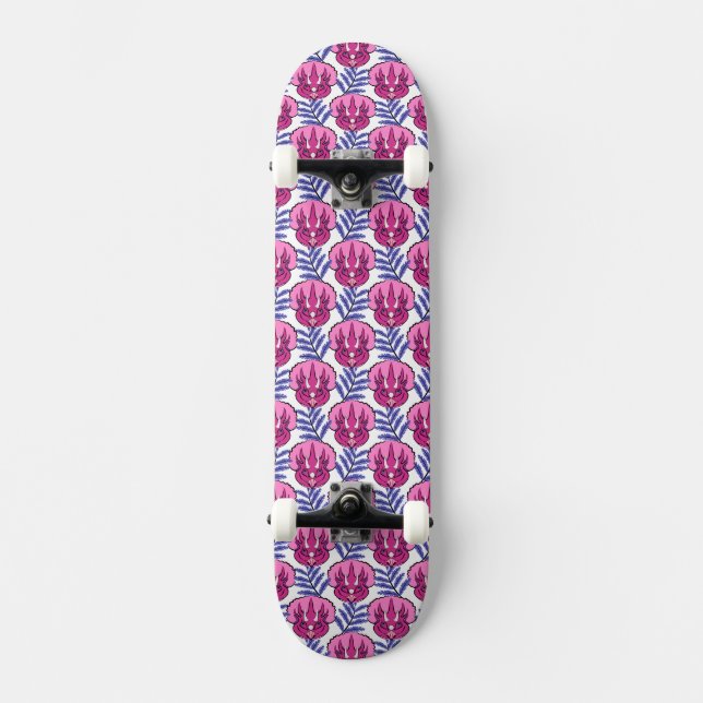 Triceratops Pretty Pink Dinosaur Skateboard (Front)