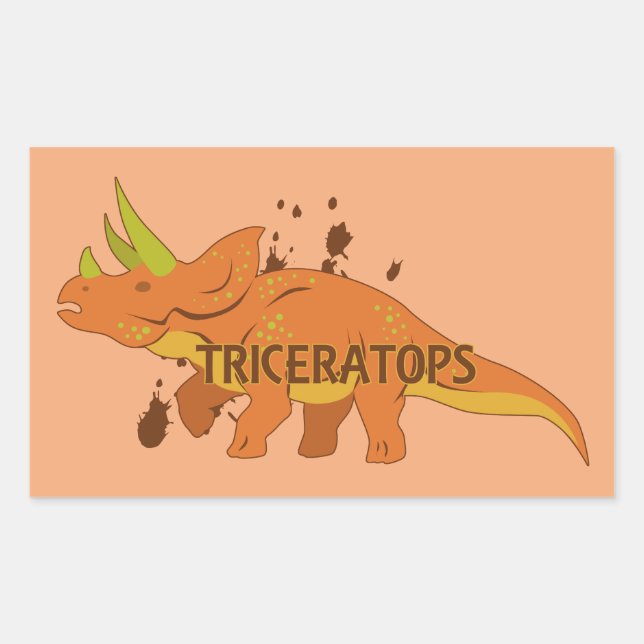 Triceratops Rectangular Sticker (Front)