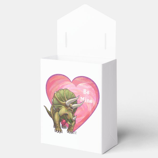Triceratops Red Rose Heart Favour Box (Opened)