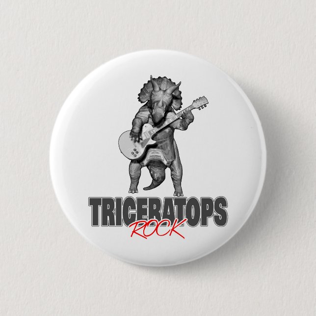 Triceratops Rocks 6 Cm Round Badge (Front)