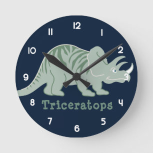 triceratops round clock