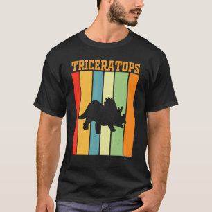 Triceratops Shadow Silhouette In Retro Colours T-Shirt