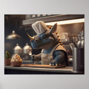 Triceratops short order cook poster