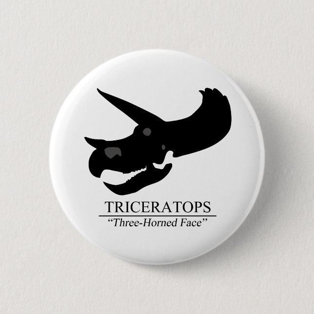 Triceratops Skull 6 Cm Round Badge (Front)