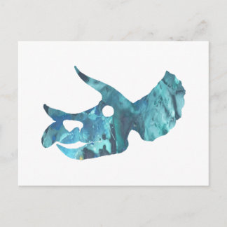 Triceratops Skull Art Postcard