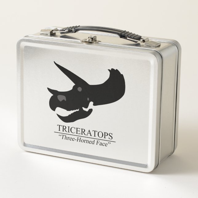 Triceratops Skull Metal Lunch Box (Front)