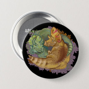 Triceratops Snuggles 7.5 Cm Round Badge