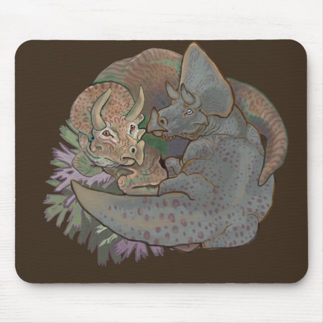 Triceratops Snuggles Mouse Mat (Front)