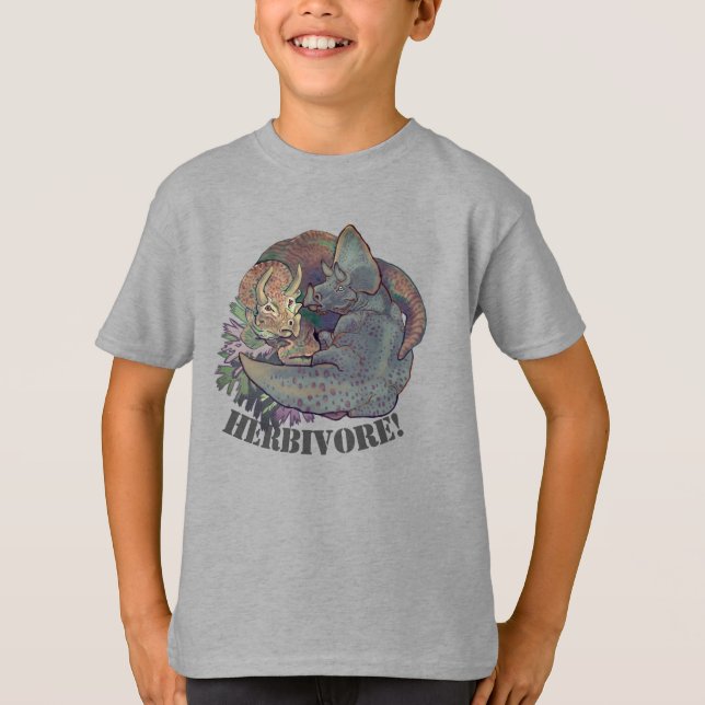 Triceratops Snuggles T-Shirt (Front)