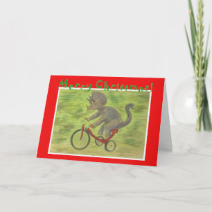 Triceratops Tricycle Christmas Card