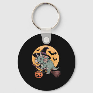 Triceratops Witch Hat Pumpkin Halloween Costume Me Key Ring