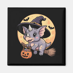 Triceratops Witch Hat Pumpkin Halloween Costume Me Magnet