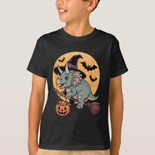 Triceratops Witch Hat Pumpkin Halloween Costume Me T-Shirt