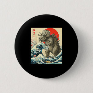 Triceratopszilla Triceratops Japanese Art Funny Li 6 Cm Round Badge