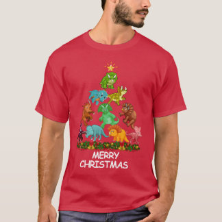 Triceritops Christmasree Merry Christmas friends T-Shirt
