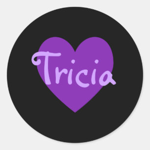 Tricia in Purple Classic Round Sticker