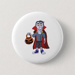 Trick and Treat a Vampire on Halloween 6 Cm Round Badge