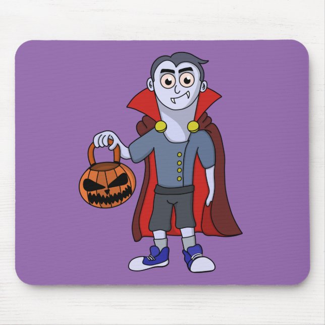 Trick and Treat a Vampire on Halloween Mouse Mat (Front)