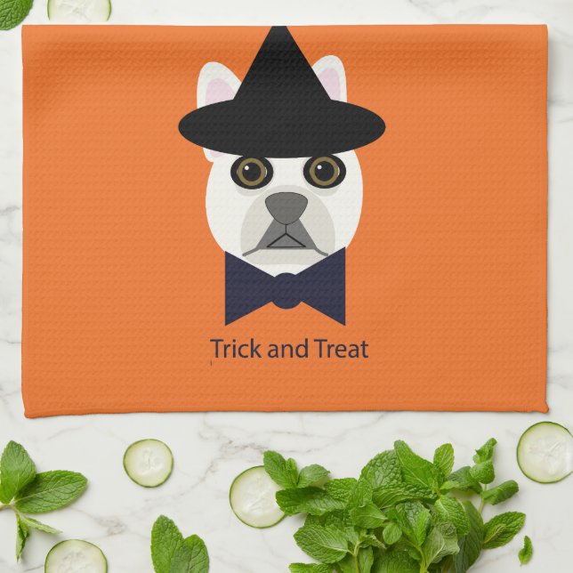 Trick and Treat Dog Tea Towel (Folded)